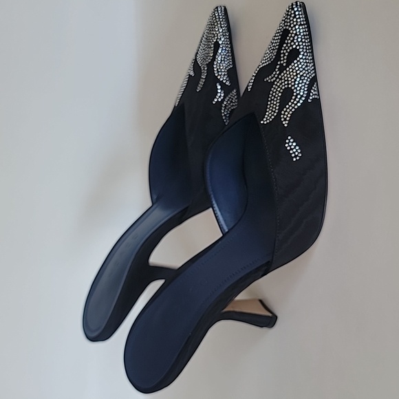 lIndaco Carmen 95mm Black Crystal-Embellished Mules Size 8 - Picture 5 of 11